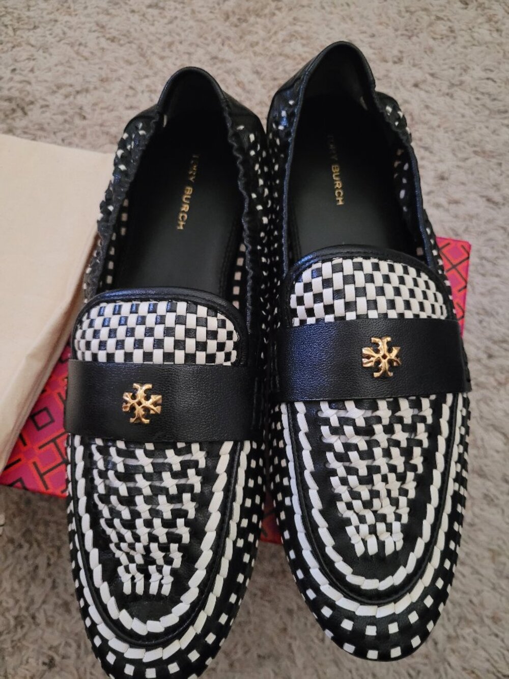 NIB Tory Burch Woven Ballet Loafers/Woven Leather - 9